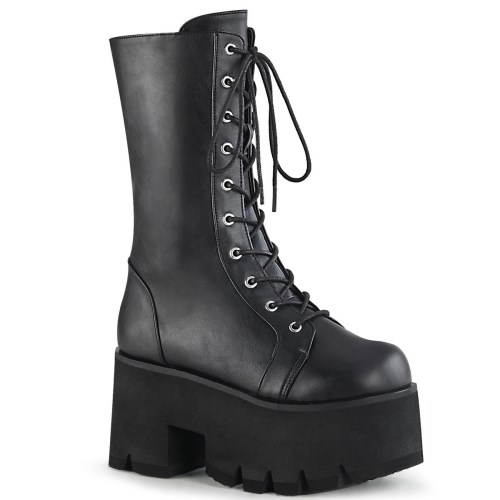 Black Demonia Ashes-105 Vegan Leather Women's Knee-high Boots | 67KZHT