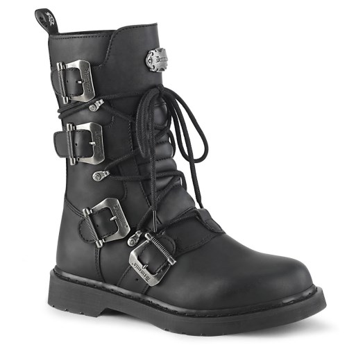 Black Demonia Bolt-265 Vegan Leather Men's Ankle Boots | 51MTKX