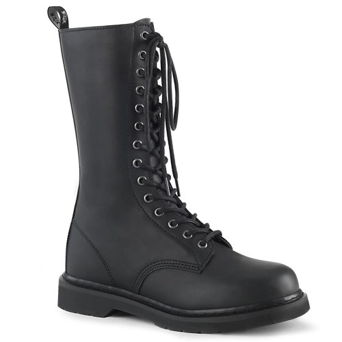 Black Demonia Bolt-300 Vegan Leather Men's Combat Boots | 96ZXQL