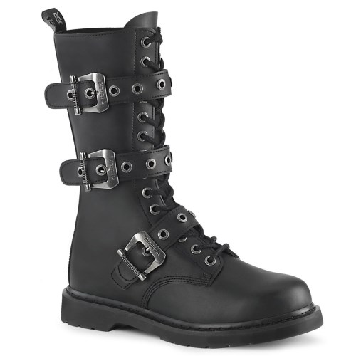 Black Demonia Bolt-330 Vegan Leather Men's Combat Boots | 74FRSJ