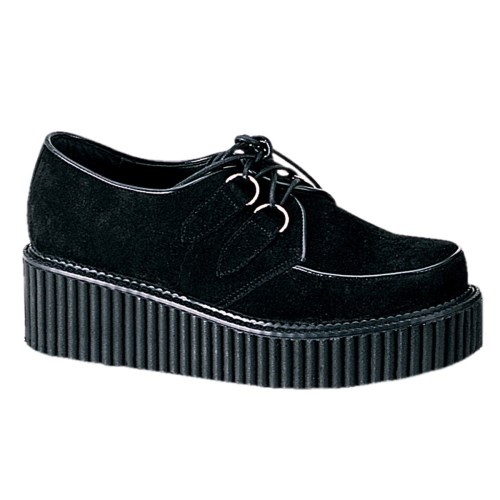 Black Demonia Creeper-101 Suede Women's Creepers Shoes | 35CKOX