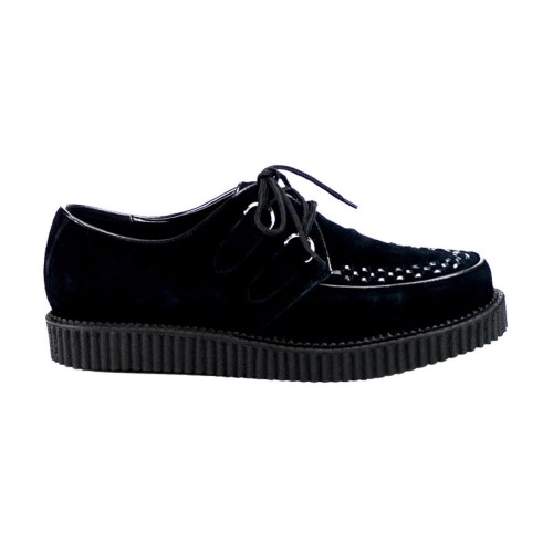 Black Demonia Creeper-602S Suede Women's Creepers Shoes | 53AMOS