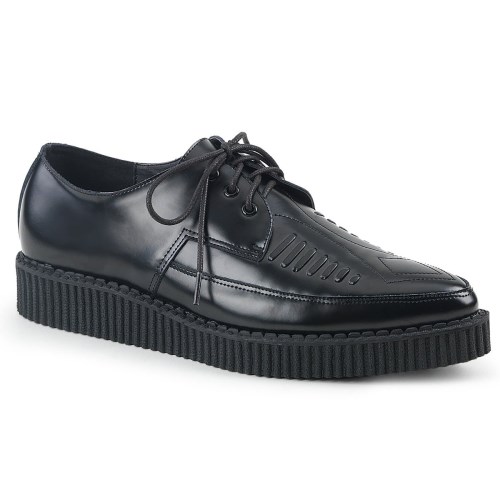 Black Demonia Creeper-712 Leather Women's Creepers Shoes | 26HYSQ