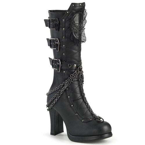 Black Demonia Crypto-67 Vegan Leather Women's Ankle Boots | 59POKV