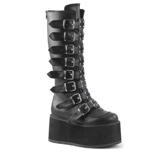 Black Demonia Damned-318 Vegan Leather Women's Knee-high Boots | 16IMFQ