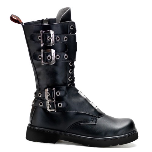 Black Demonia Defiant-302 Vegan Leather Men's Knee-high Boots | 42KVRL