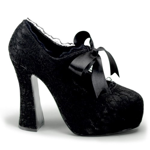 Black Demonia Demon-11 Satin Lace Women's Heels Shoes | 85DCJN