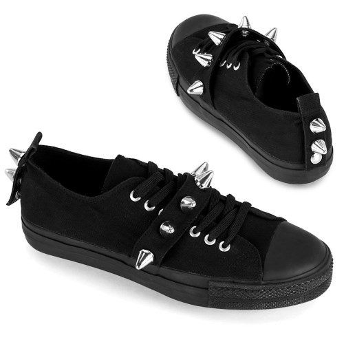 Black Demonia Deviant-04 Canvas Men's Sneakers | 02DCRM