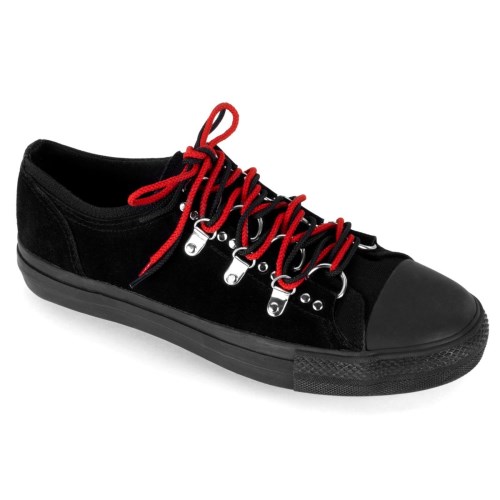 Black Demonia Deviant-05 Canvas-Suede Women's Sneakers | 87WSJI