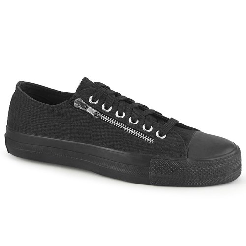 Black Demonia Deviant-06 Canvas Men's Sneakers | 75ONLX