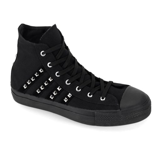 Black Demonia Deviant-103 Canvas-Suede Men's Sneakers | 05XHRB