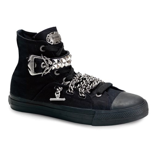 Black Demonia Deviant-110 Canvas Men's Sneakers | 94CHIZ