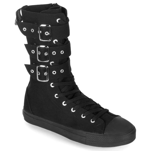 Black Demonia Deviant-202 Canvas Women's Sneakers | 07YKMZ