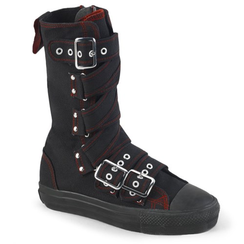 Black Demonia Deviant-207 Canvas Men's Sneakers | 26JSVT