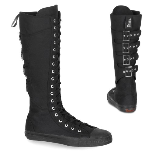 Black Demonia Deviant-303 Canvas Women's Sneakers | 30SOHZ