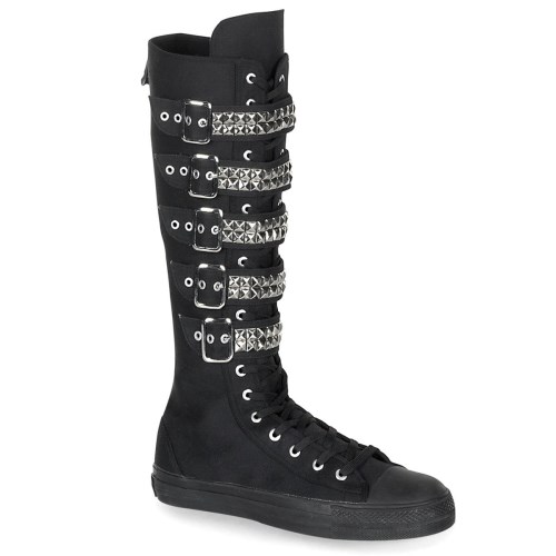 Black Demonia Deviant-304 Canvas Men's Sneakers | 81NRES