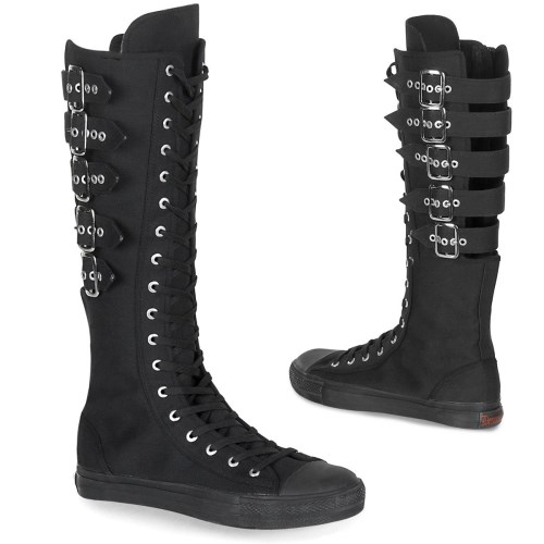 Black Demonia Deviant-310 Canvas Men's Sneakers | 27QVLD