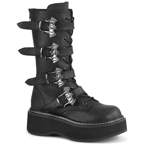 Black Demonia Emily-322 Vegan Leather Women's Knee-high Boots | 64DKOF