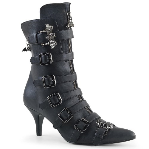 Black Demonia Fury-110 Faux Leather Women's Ankle Boots | 83CMKV