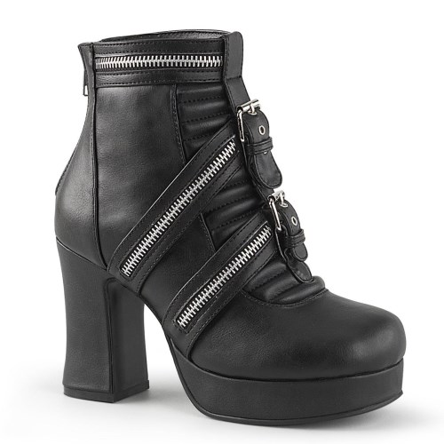 Black Demonia Gothika-50 Vegan Leather Women's Ankle Boots | 80JTDQ