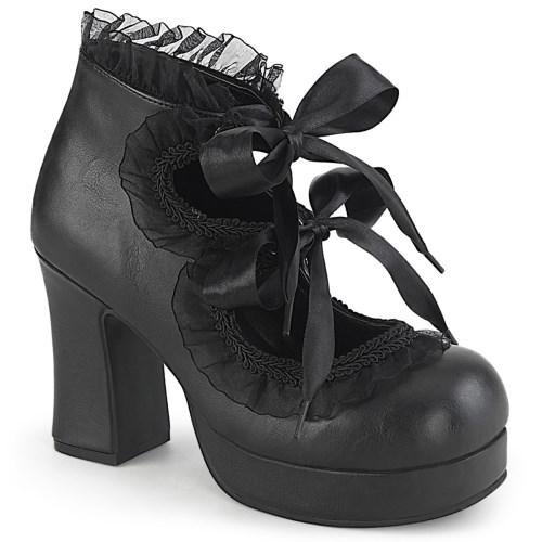 Black Demonia Gothika-53 Vegan Leather Women's Platform Shoes | 38SNHA