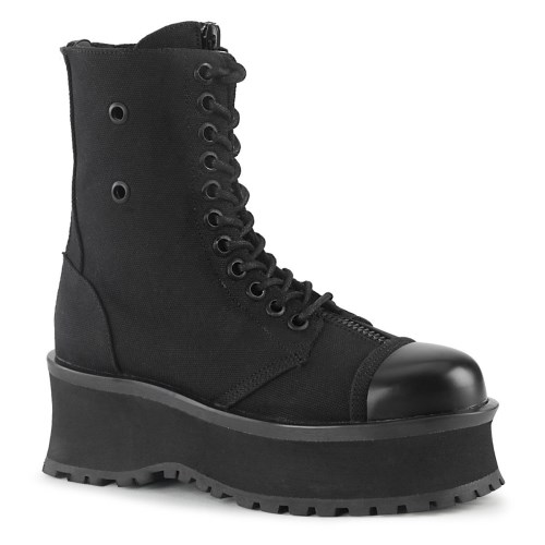 Black Demonia Gravedigger-10 Canvas Men's Ankle Boots | 37JILR