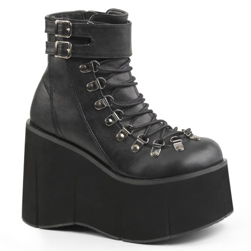 Black Demonia Kera-21 Vegan Leather Women's Ankle Boots | 18GLPW