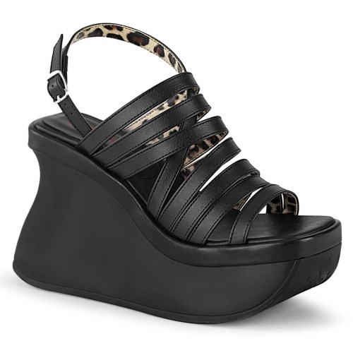 Black Demonia Pace-33 Vegan Leather Women's Sandals | 74GUCH