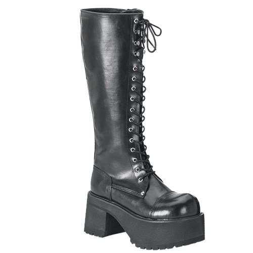 Black Demonia Ranger-302 Vegan Leather Men's Knee-high Boots | 85DMYJ