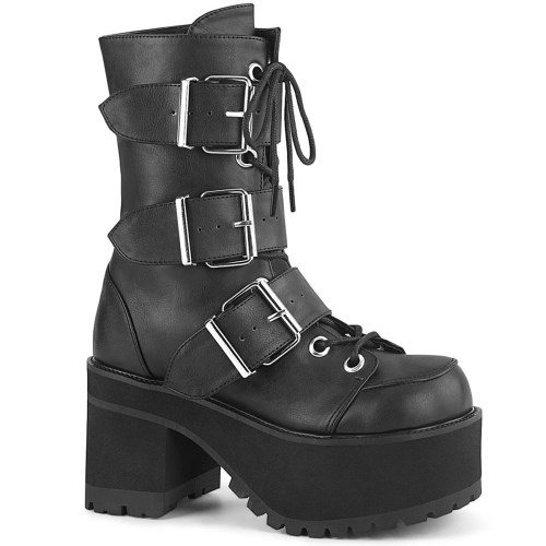 Black Demonia Ranger-308 Vegan Leather Women's Ankle Boots | 94RCVG