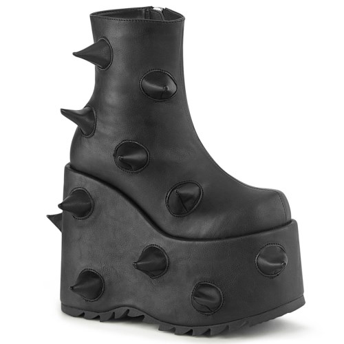 Black Demonia Slay-77 Vegan Leather Women's Ankle Boots | 72XDIV