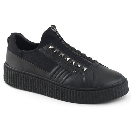 Black Demonia Sneeker-125 Faux Leather Men's Sneakers | 87TOBR