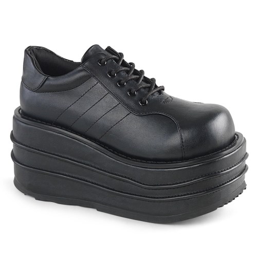 Black Demonia Tempo-08 Vegan Leather Men's Platform Shoes | 51AWOE