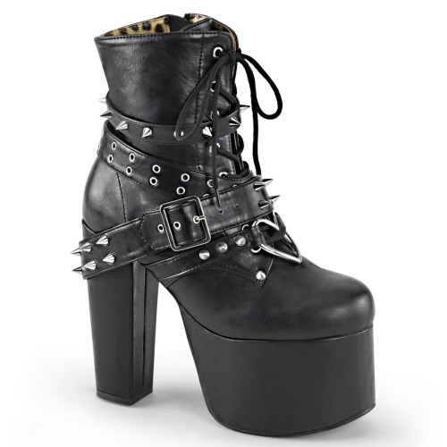 Black Demonia Torment-700 Vegan Leather Women's Ankle Boots | 19UIWH