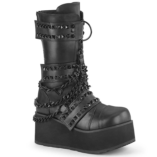 Black Demonia Trashville-138 Vegan Leather Men's Ankle Boots | 91RKPW