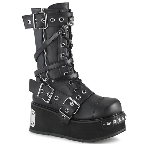 Black Demonia Trashville-250 Vegan Leather Women's Knee-high Boots | 36WIFN