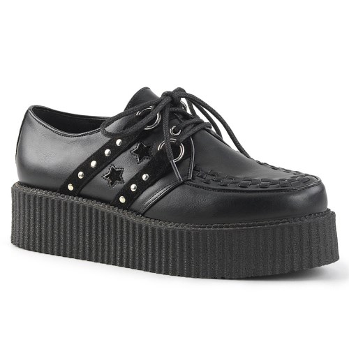 Black Demonia V-CREEPER-538 Vegan Leather-Suede Men's Creepers Shoes | 64KPAW