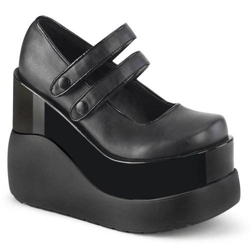 Black Demonia Void-37 Vegan Leather-Patent Women's Mary Jane Shoes | 81LNUF