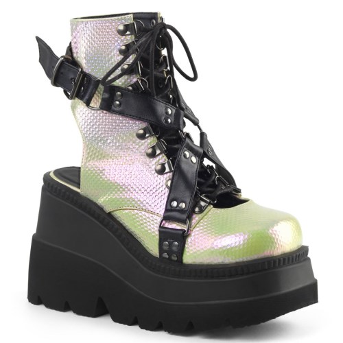 Green / Black Demonia Shaker-56 Women's Ankle Boots | 61ONMR