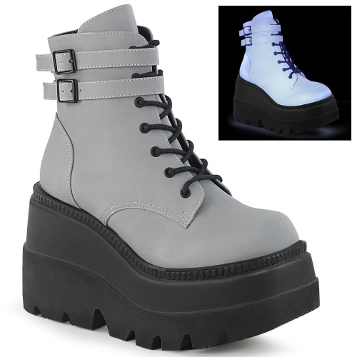 Grey Demonia Shaker-52 Reflective Women's Ankle Boots | 81OXSJ