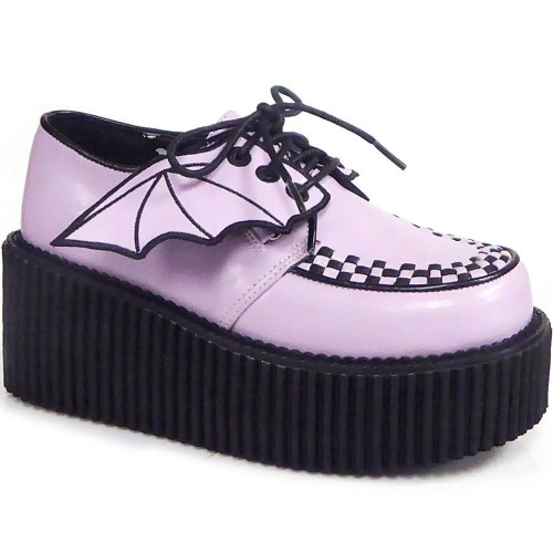 Lavender Demonia Creeper-205 Vegan Leather Women's Creepers Shoes | 83OBPR