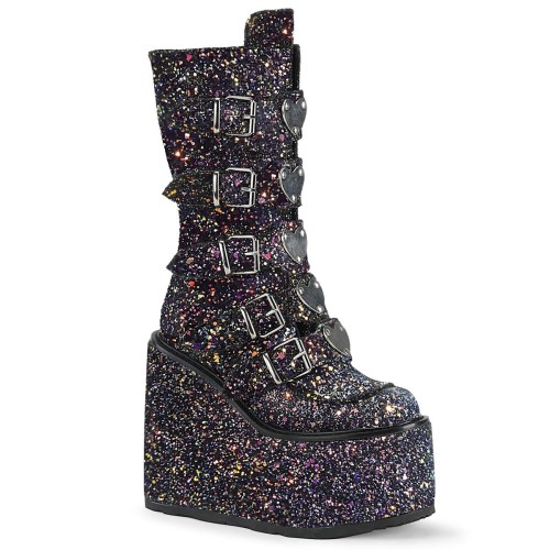 Multicolor Demonia Swing-230G Glitter Women's Knee-high Boots | 05SENG