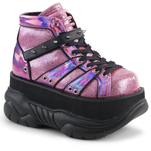 Pink Demonia Neptune-100 Glitter Women's Ankle Boots | 12PSXJ