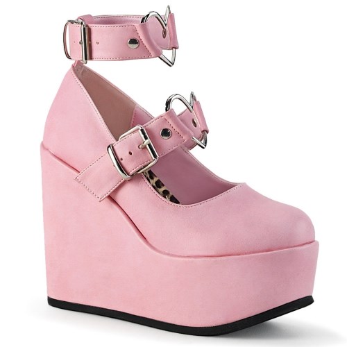 Pink Demonia Poison-99-2 Vegan Leather Women's Mary Jane Shoes | 02RKUX