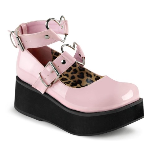 Pink Demonia Sprite-02 Patent Women's Mary Jane Shoes | 26ONRV