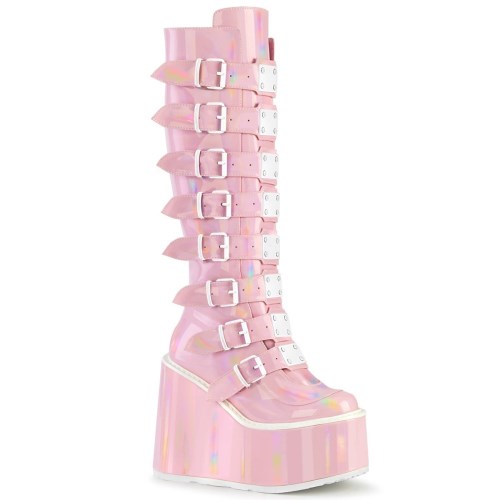 Pink Demonia Swing-815 Hologram Women's Knee-high Boots | 71TXDG