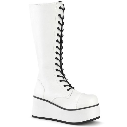 White Demonia Trashville-502 Vegan Leather Men's Over-the-knee Boots | 26DSEP