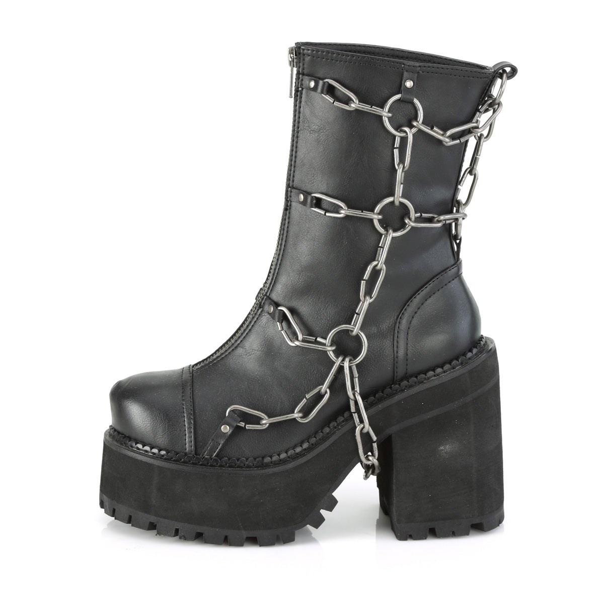 Black Demonia Assault-66 Vegan Leather Women's Ankle Boots | 34SYEH