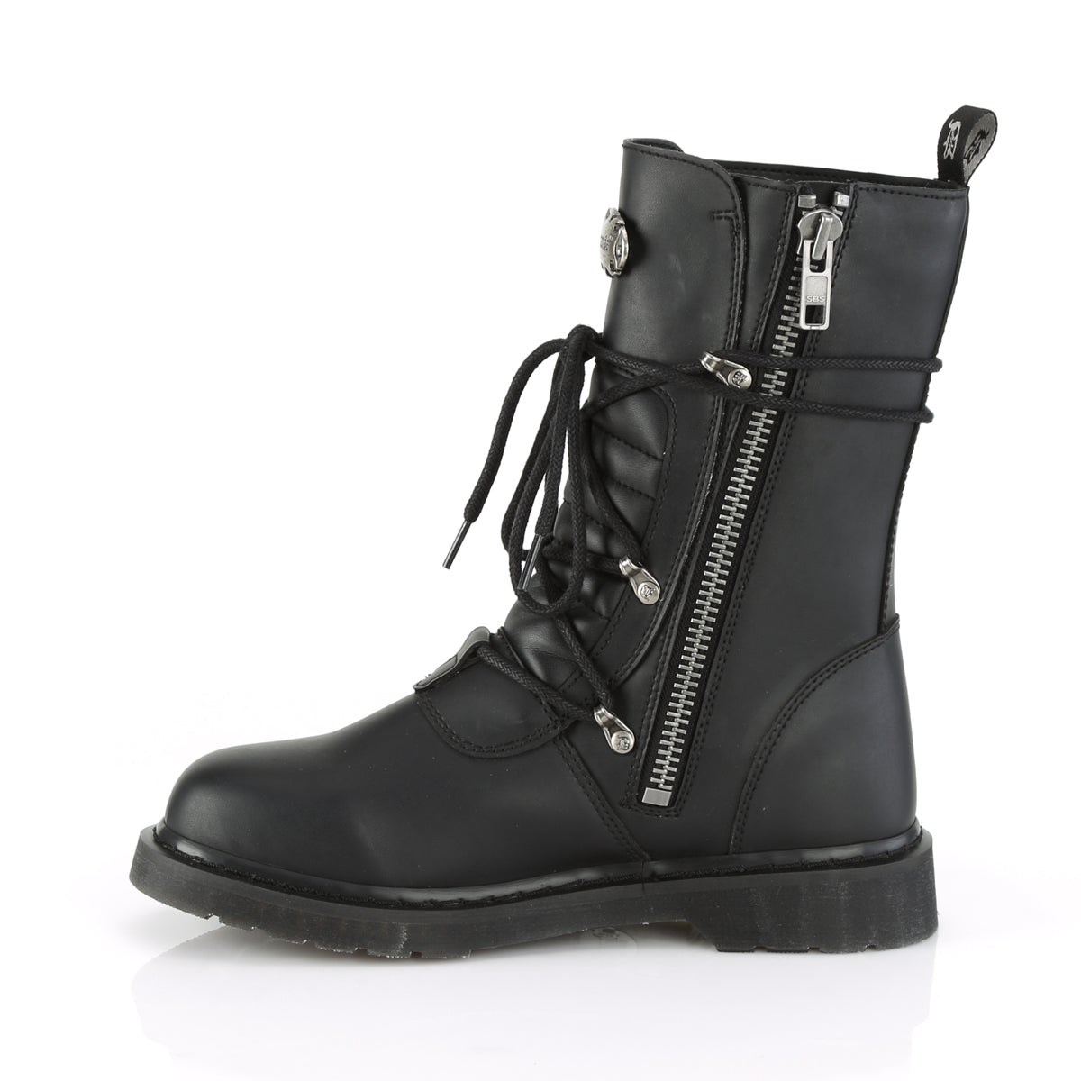 Black Demonia Bolt-265 Vegan Leather Men's Combat Boots | 54MULW