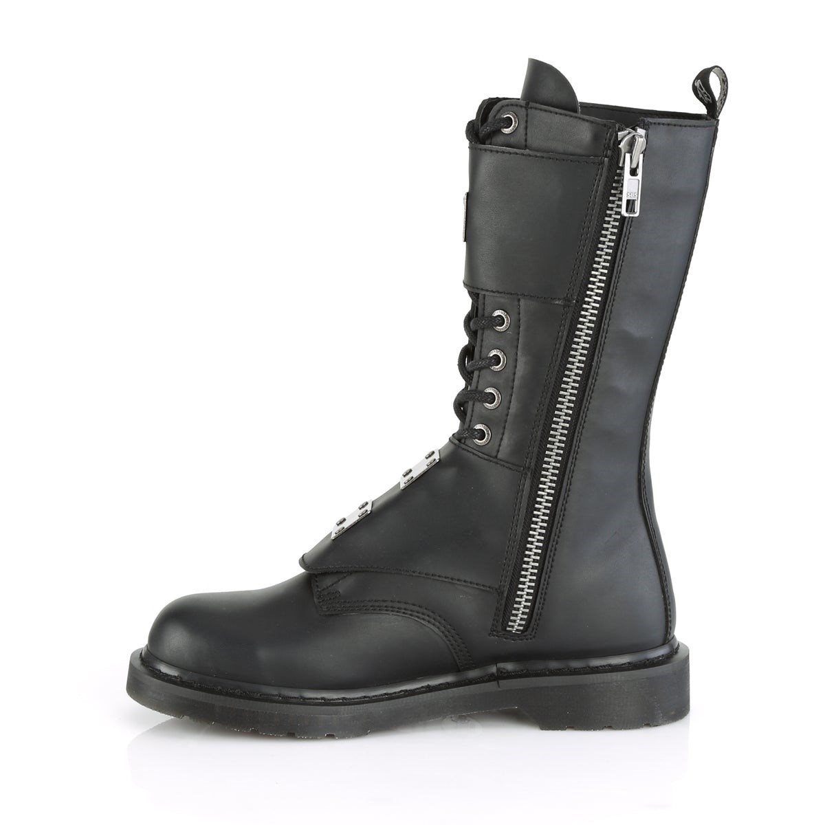 Black Demonia Bolt-345 Vegan Leather Women's Combat Boots | 03MRTD